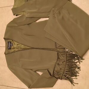 Moshita Couture Green 3 Piece Skirt Suit Size 10